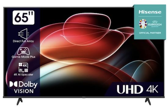 📺 Hisense 65A6K   65 Zoll UHD Smart TV mit Dolby Vision für 385€ (statt 499€)