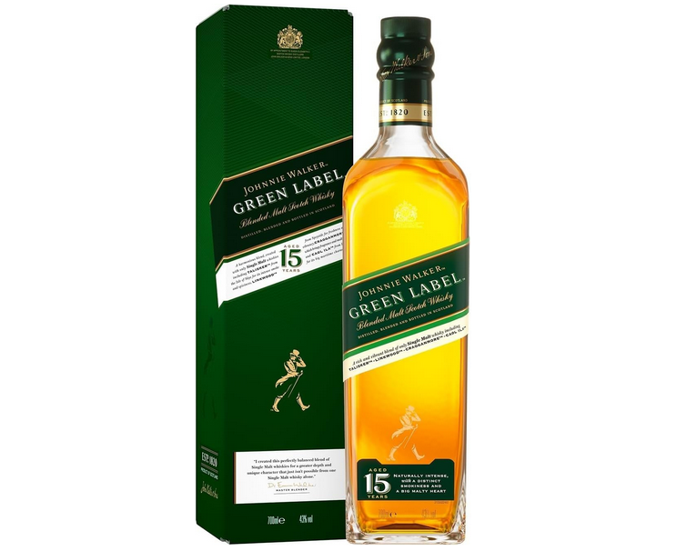 Johnnie Walker Green Label Blended Scotch Whisky 15 Jahre 0,7l für 31,58€ (statt 47€)