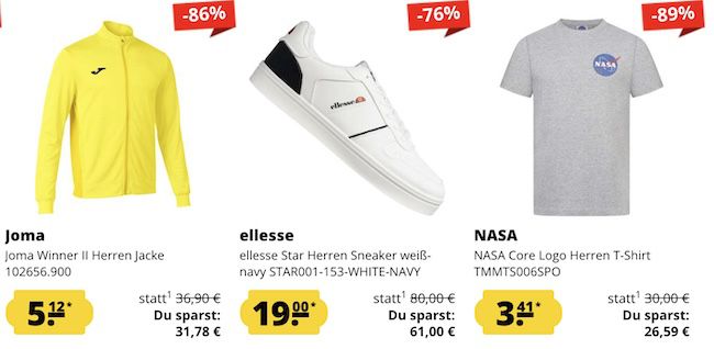 🔥 SportSpar Restgrößen Sale mit über 1.000 Angeboten bis  97% + 5€ Gutschein ab 60€