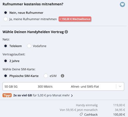 đ Apple iPhone 16 fĂŒr 119⏠+ Telekom 50GB Allnet fĂŒr 34,95⏠mtl. + 250⏠Bonus đ Apple iPhone 16 fĂŒr 119⏠+ Telekom 50GB Allnet fĂŒr 34,95⏠mtl. + 250⏠Bonus