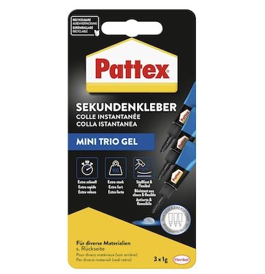 💪 3x 1g Pattex Sekundenkleber Ultra Gel Mini Trio für 2,65€ (statt 5€) – Prime