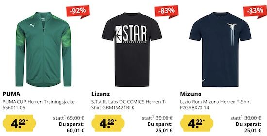 🔥👕 SportSpar Fixpreis Sale   Alle Artikel nur 4,99€ + 5€ Gutschein ab 60€