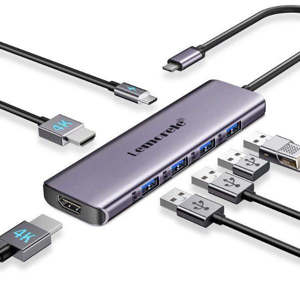 💻 Lemorele 7in1 Dockingstation mit 2x HDMI & USB-C 100W PD für 12,79€ (statt 20€)