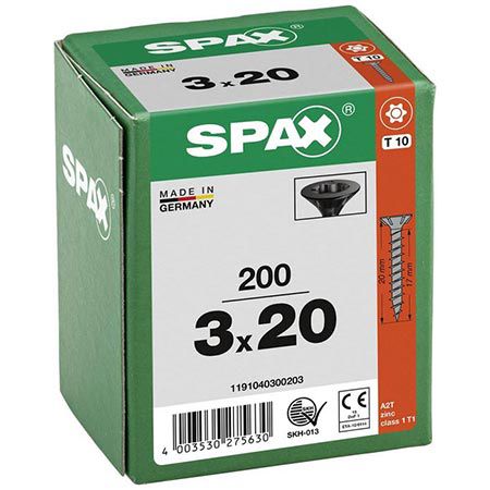 🪛 200er Pack Spax T-STAR plus Senkkopf Universalschraube, 3x20mm für 3,15€ (statt 11€)