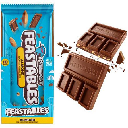 🍫 10er Pack Mr.Beast Feastables Schokolade, Almond ab 15,30€ (statt 20€)