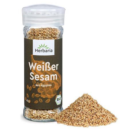 🥗 Herbaria Weißer BIO Sesam im Streuer, 45g ab 3€ (statt 5€)