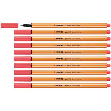 🖋️ 10er Pack STABILO Fineliner point 88, leuchtfarbenrot für 3,74€ (statt 6€)