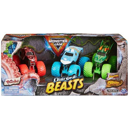 🛻 3er Pack Monster Jam Charged Beasts Trucks für 12,49€ (statt 20€)