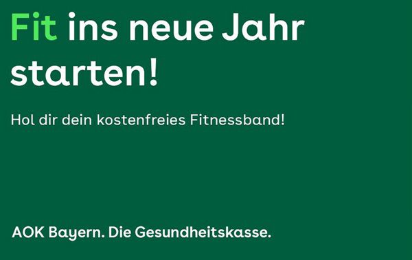 Wieder da! Kostenloses Fitnessband bei der AOK Bayern erhalten