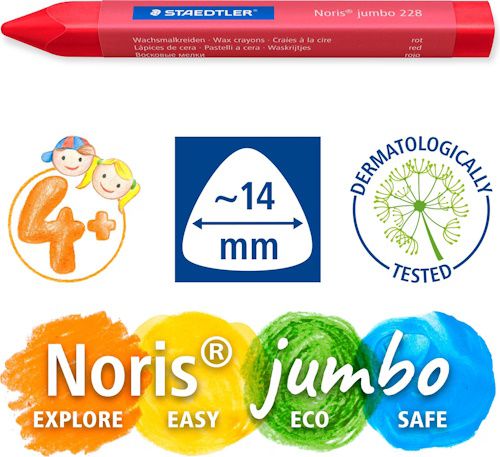 🖍️ Staedtler Wachsmalkreide Noris jumbo für 4,39€ (statt 8€)