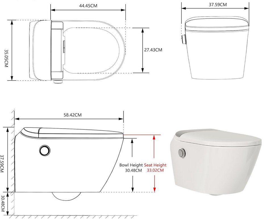 🚽 DeerValley Dusch WC Komplettanlage mit beheiztem Sitz & Selbstreinigung für 734€ (statt 979€)