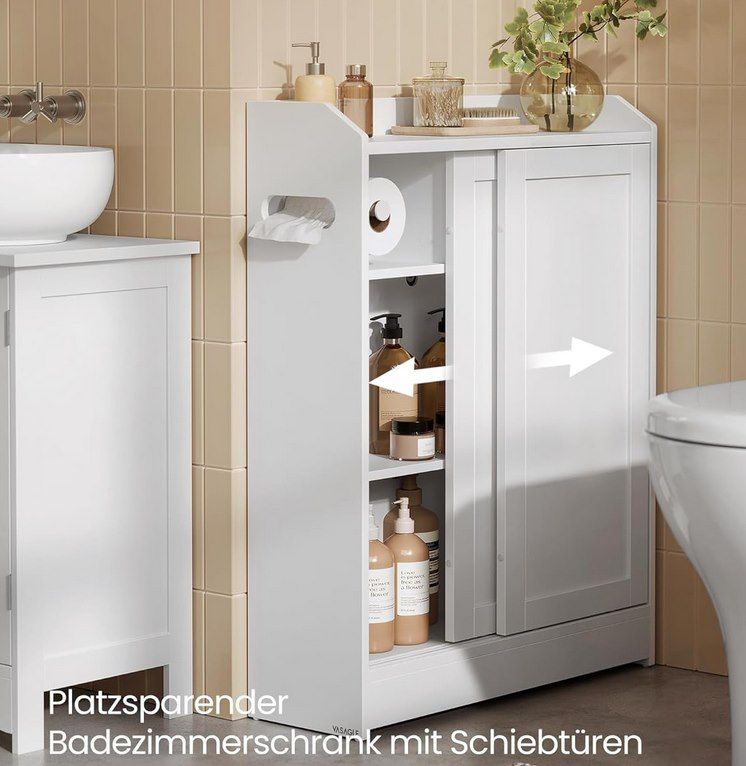 VASAGLE Badschrank mit Toilettenrollenhalter für 41,99€ (statt 49€)