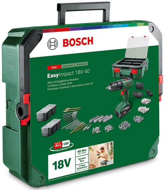 🧰 Bosch EasyImpact 18V 40 Akku Schlagbohrschrauber Set für 92,99€ (statt 107€)