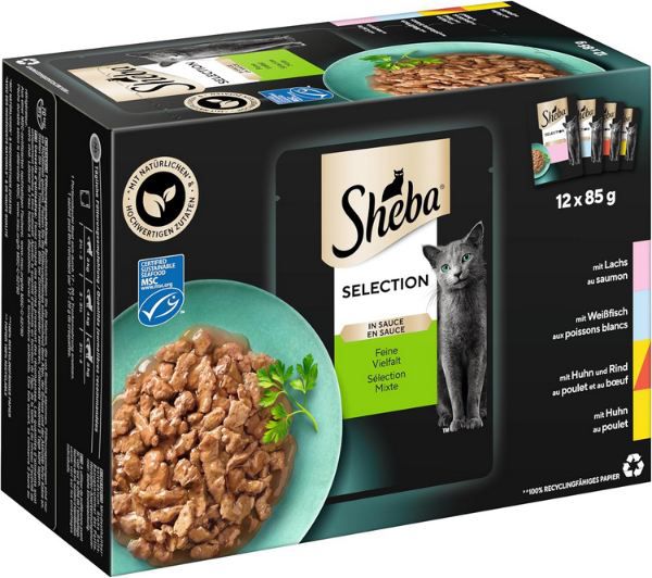 🐈 4 x 12er Pack Sheba Selection Feine Vielfalt Katzennassfutter ab 17,15€ (statt 25€)