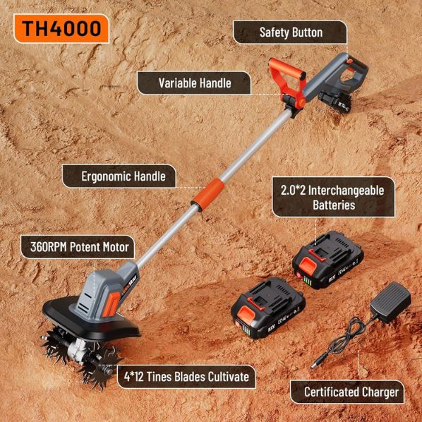 🏡 TaskStar TH4000 Akku Gartenfräse inkl. Akkus & Ladegerät für 64,99€ (statt 100€)