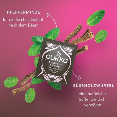 🍵 20 Beutel Pukka Bio Pfefferminz & Süßholz Tee für 2,99€ (statt 4€)