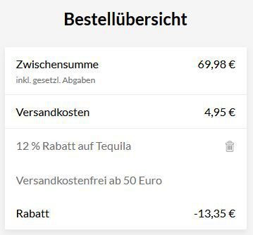 🍋‍🟩 2 x Olmeca Altos Plata Tequila, 1L, 38% Vol. für 61,58€ (statt 78€)