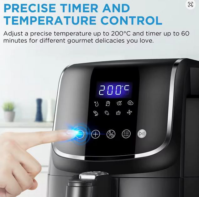🍟 Midea XL Heißluftfritteuse mit LED Touchscreen, 4L für 21,47€ (statt 42€)