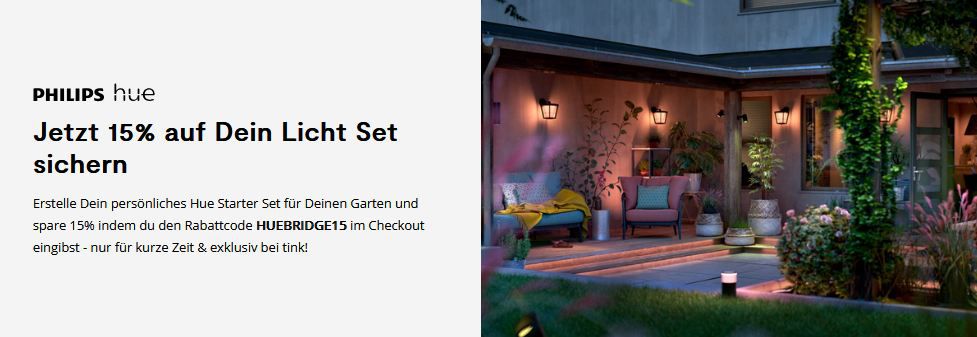 💡 Tink: 15% Rabatt auf Philips Hue Smart Home Sets inkl. Bridge