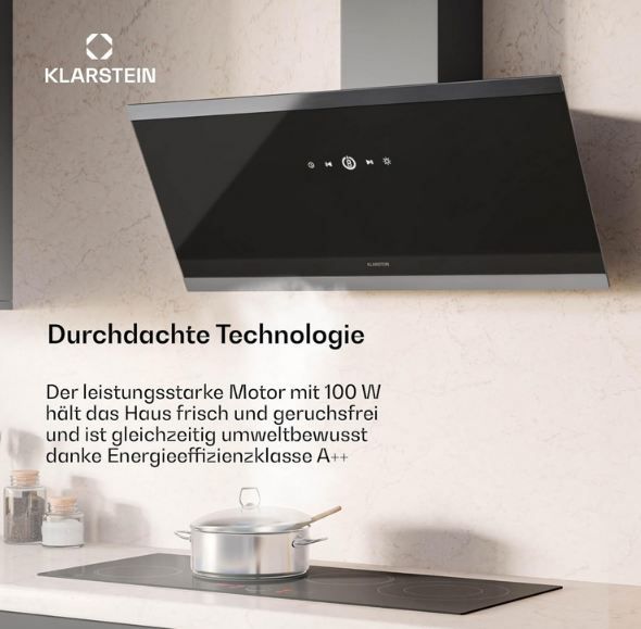 💨 Klarstein FlashLine Dunstabzugshaube mit LED, 90cm für 157,85€ (statt 225€)