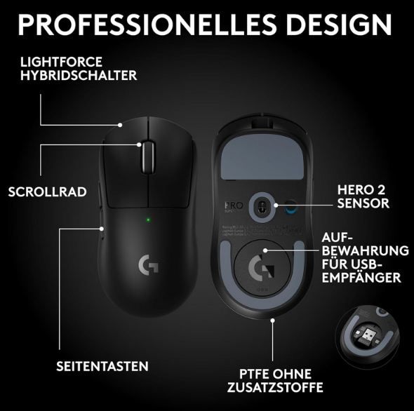 🖱️ Logitech G PRO X Superlight 2 SE Wireless Gaming Maus, 44K DPI für 91€ (statt 115€)