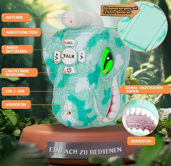 🦖 2er Pack Fygurso Dinosaurier Funkgeräte für Kinder für 6,99€ (statt 14€)