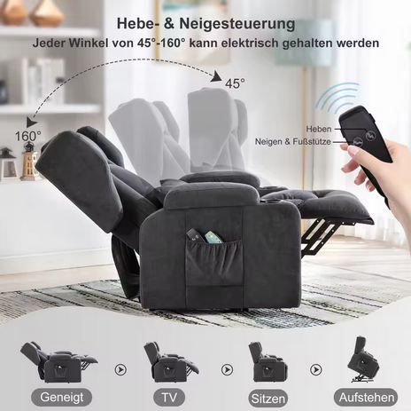 💺 Comhoma elektrischer Relaxsessel mit Aufstehhilfe für 226,90€ (statt 310€)