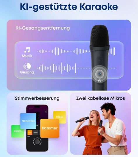 🎤 soundcore Rave 3S Partybox mit KI Karaoke inkl. Mics für 279,99€ (statt 350€)