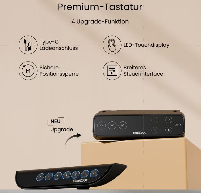 📋 Flexispot E7 Plus Premium Schreibtischgestell mit 4 Beinen für 399,99€ (statt 553€)