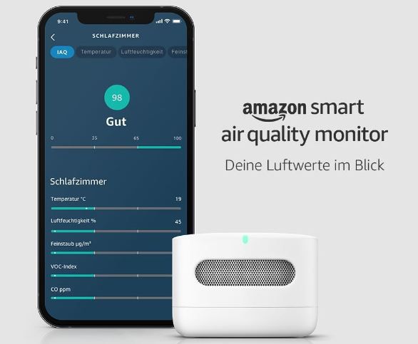 🎐 Amazon Smart Air Quality Monitor (Neueste Generation) für 49,99€ (statt 80€)