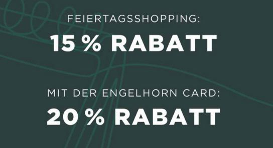 🔥👕 engelhorn Feiertagsshopping mit bis 20% Extra Rabatt (auch SALE!)   Boss, HUGO, ON, Lacoste u.v.m.