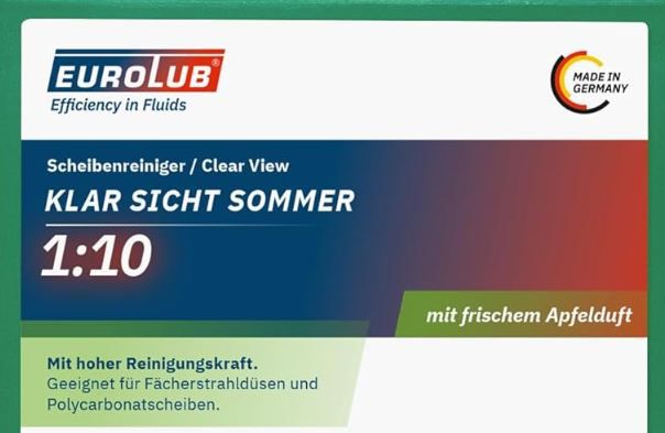 🚗 5 Liter Eurolub Klar Sicht Sommer Scheibenreiniger Konzentrat für 8,54€ (statt 14€)