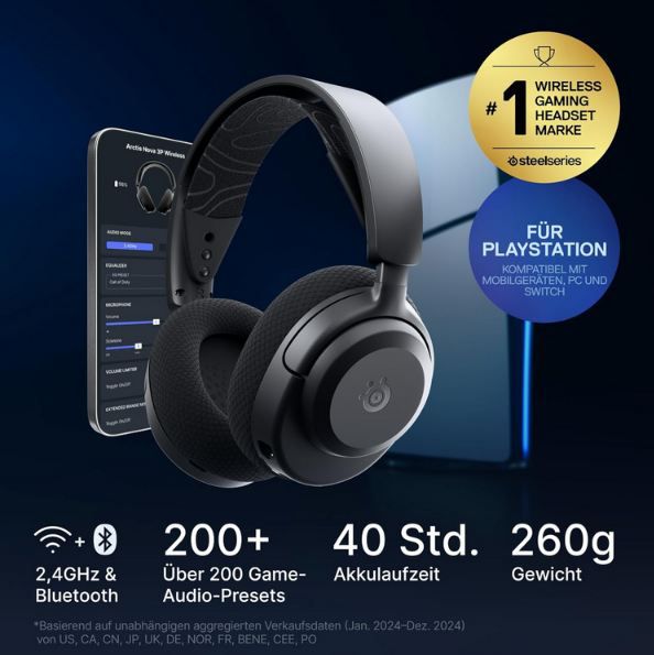 🎧 SteelSeries Arctis Nova 3P Wireless Gaming Headset für 89,99€ (statt 109€)