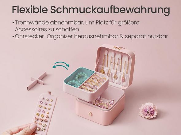 💍 Songmics Reise Schmuckkästchen mit 2 Ebenen für 9,77€ (statt 13€)