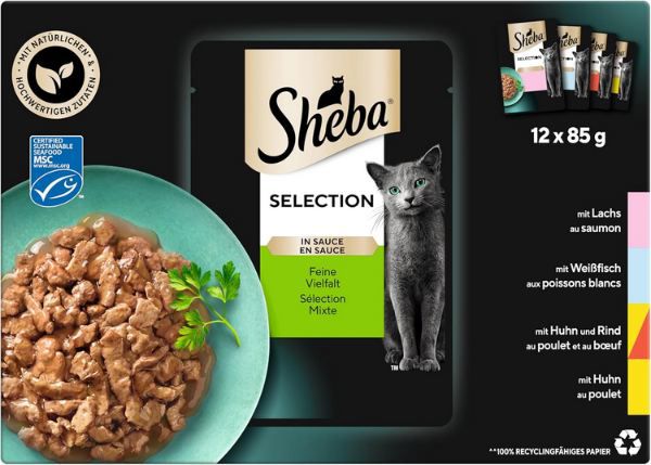 🐈 4 x 12er Pack Sheba Selection Feine Vielfalt Katzennassfutter ab 17,15€ (statt 25€)