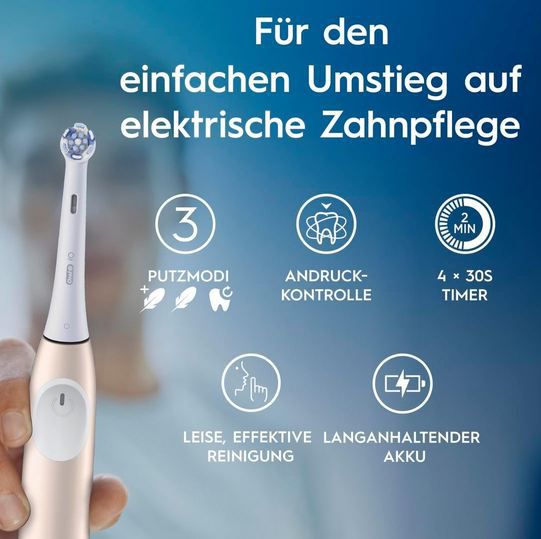 🪥 Oral B iO Series 2 Elektrische Zahnbürste mit 3 Putzmodi für 58,99€ (statt 80€)