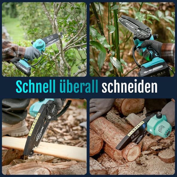 🪚 Yardcare 6 Zoll Mini Kettensäge inkl. Akku & Ladegerät für 39,99€ (statt 60€)