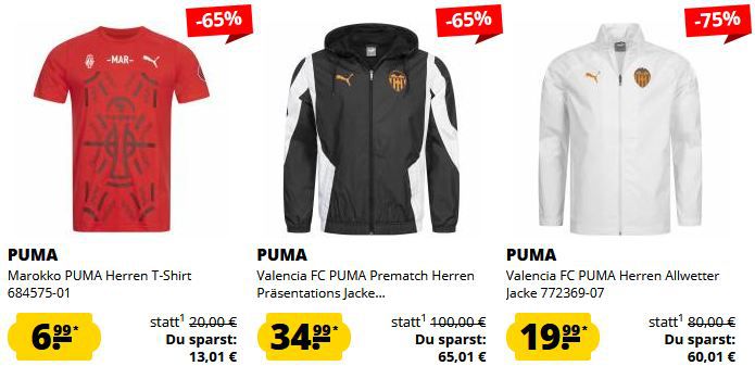 👕 Puma Fanartikel Sale ab 4,99€   z.B. Olympique Marseille Sweatshirt ab 16,99€