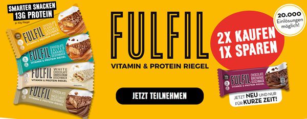 💪 2 FULFIL Riegel kaufen und für einen Geld zurückbekommen 💪 2 FULFIL Riegel kaufen und für einen Geld zurückbekommen