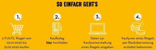 💪 2 FULFIL Riegel kaufen und für einen Geld zurückbekommen