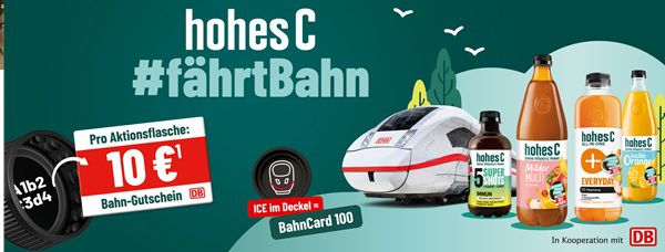 hohes C kaufen & 10€ Bahn Gutschein erhalten