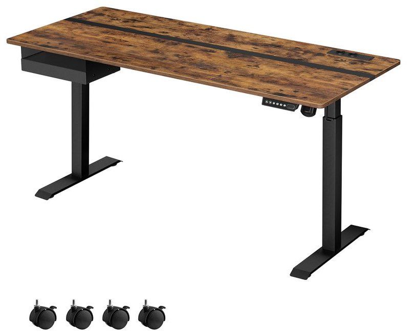 📋 VASAGLE höhenverstellbarer Schreibtisch (160 x 70cm) mit Steckdosen für 134,99€ (statt 200€)