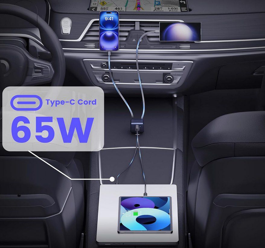 RAMPOW 100W Kfz Ladegerät mit ausziehbarem Kabel für 24,99€ (statt 40€)