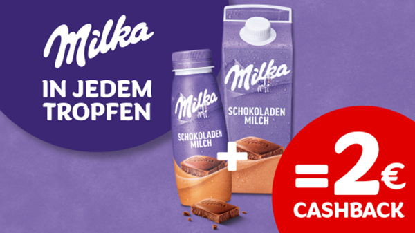Milka Schokoladenmilch: Zwei für 2€ Cashback Aktion