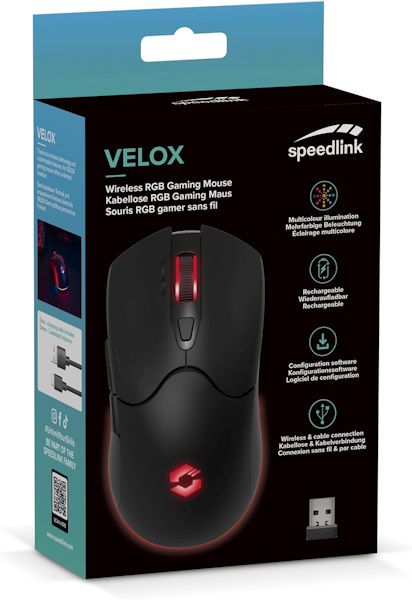 🖱️ Speedlink Velox Wireless RGB Gaming Maus für 14,90€ (statt 25€)