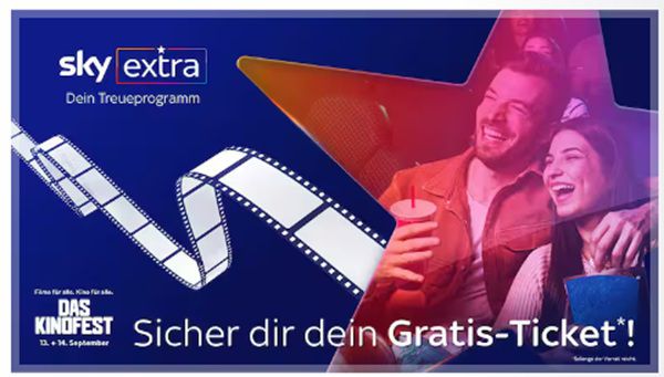 Sky Kunden: kostenloses Kinoticket für den 13. & 14. September