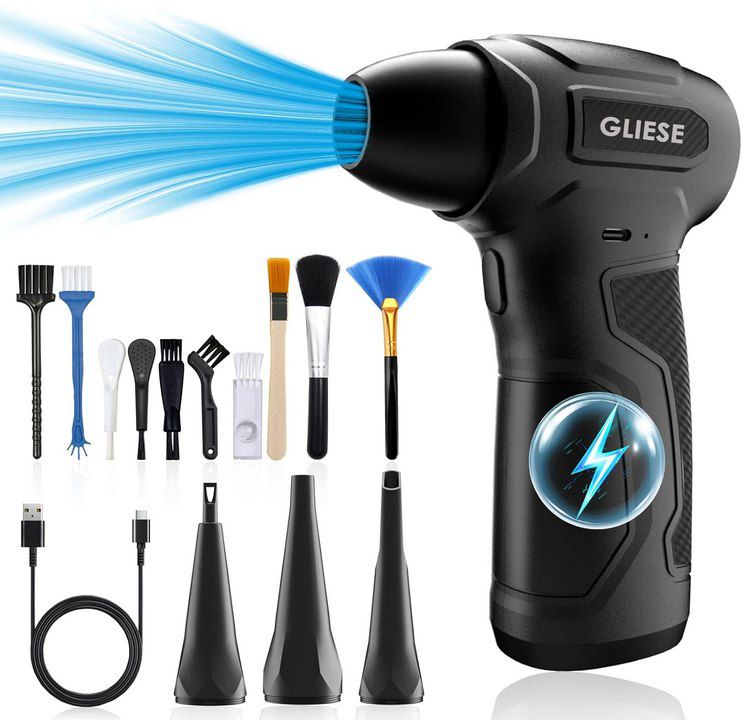💨 GLIESE elektr. Staubgebläse mit 3 Stufen, 8000mAh Akku & 200.000 U/min für 29,99€ (statt 40€)