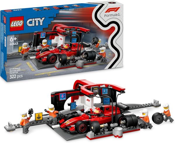 🏎️ LEGO 60443 City F1 Boxenstopp mit Boxencrew und Ferrari Flitzer für 14,99€ (statt 20€)