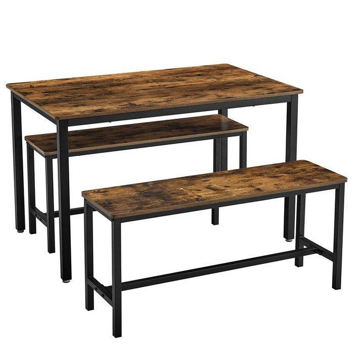 VASAGLE Küchentisch (110 x 70cm) mit 2 Bänken für 67,99€ (statt 78€)
