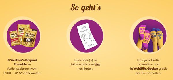 🍬🧦 Werthers kaufen, ein Paar Socken gratis zuschicken lassen